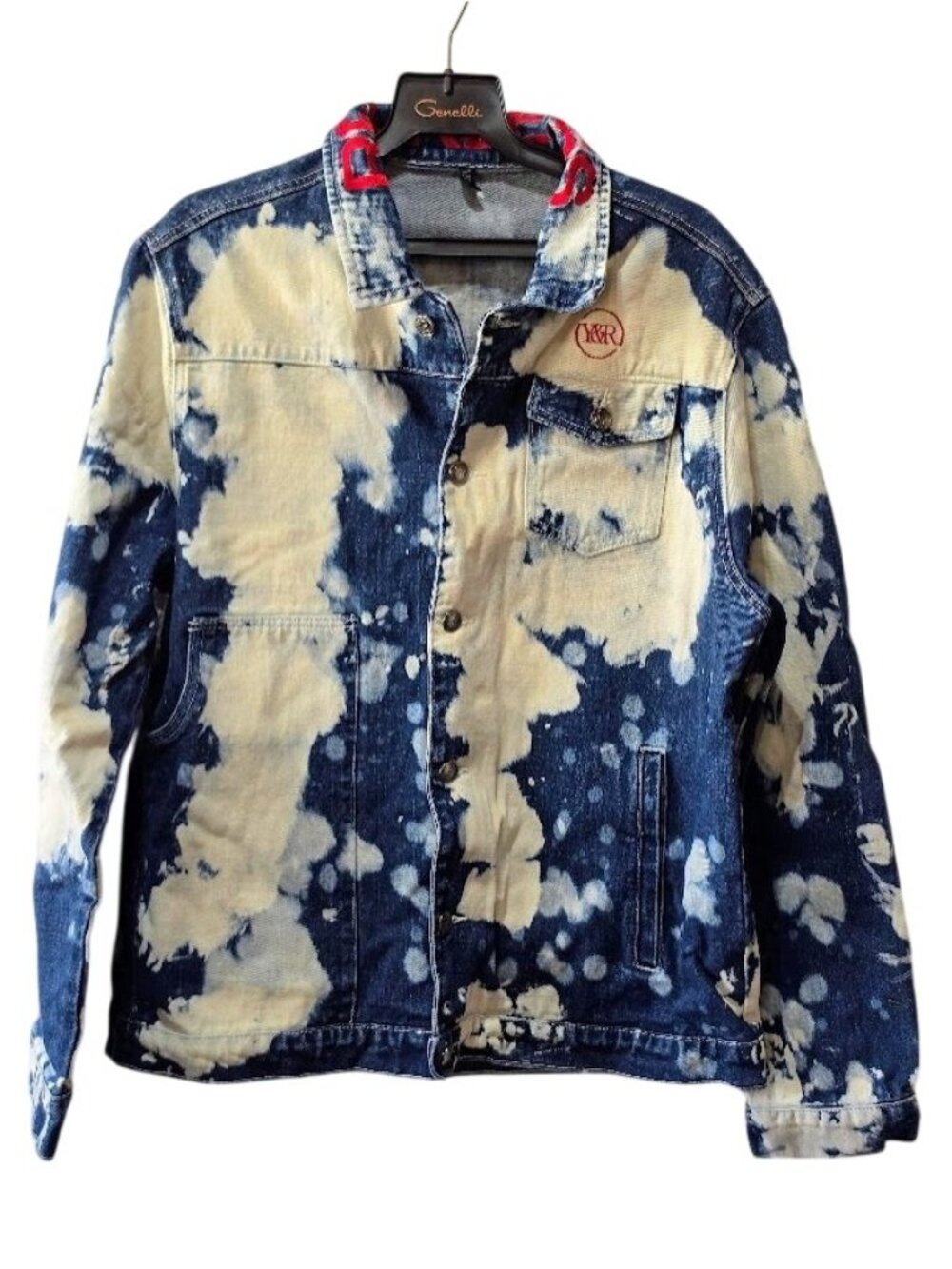 Young & Reckless Bleached Denim Jacket XL Acid Wash Distressed Streetwear Y&R
